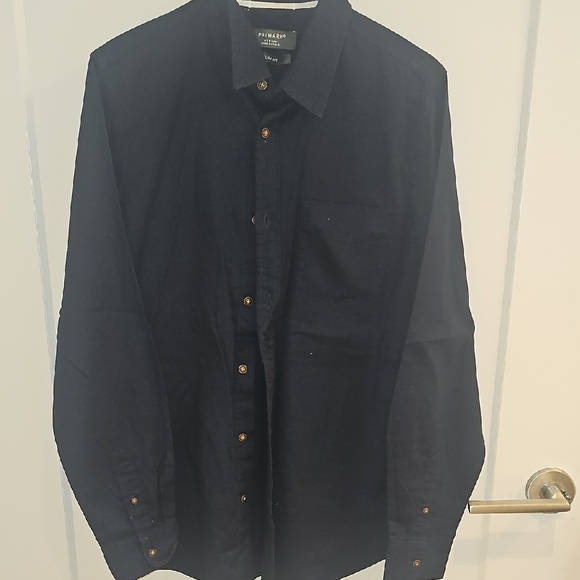 Primark Dark Blue Casual Button Down Shirt - Picture 1 of 7